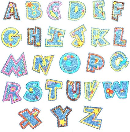 SweetWU - 26 parches de letras inglesas coloridos para coser ...
