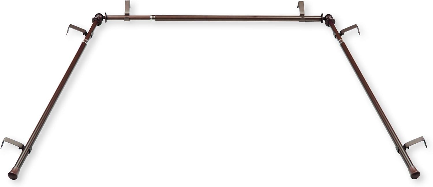Rod Desyne 5/8 inch Bay Window Curtain Rod, Cocoa