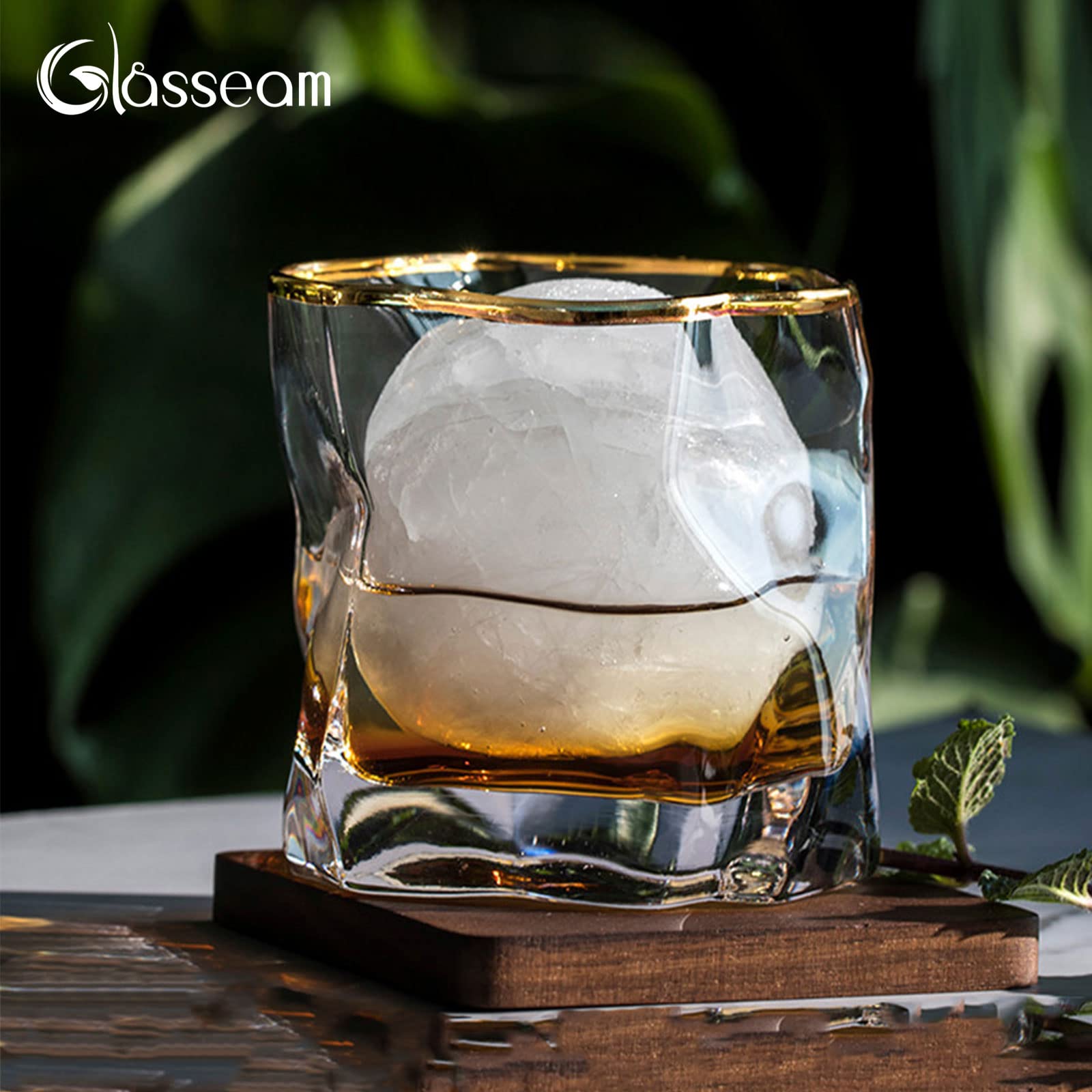 Glasseam Whiskey Gläser Set Whisky Glas: 2 Stück Edel Rum Tumbler