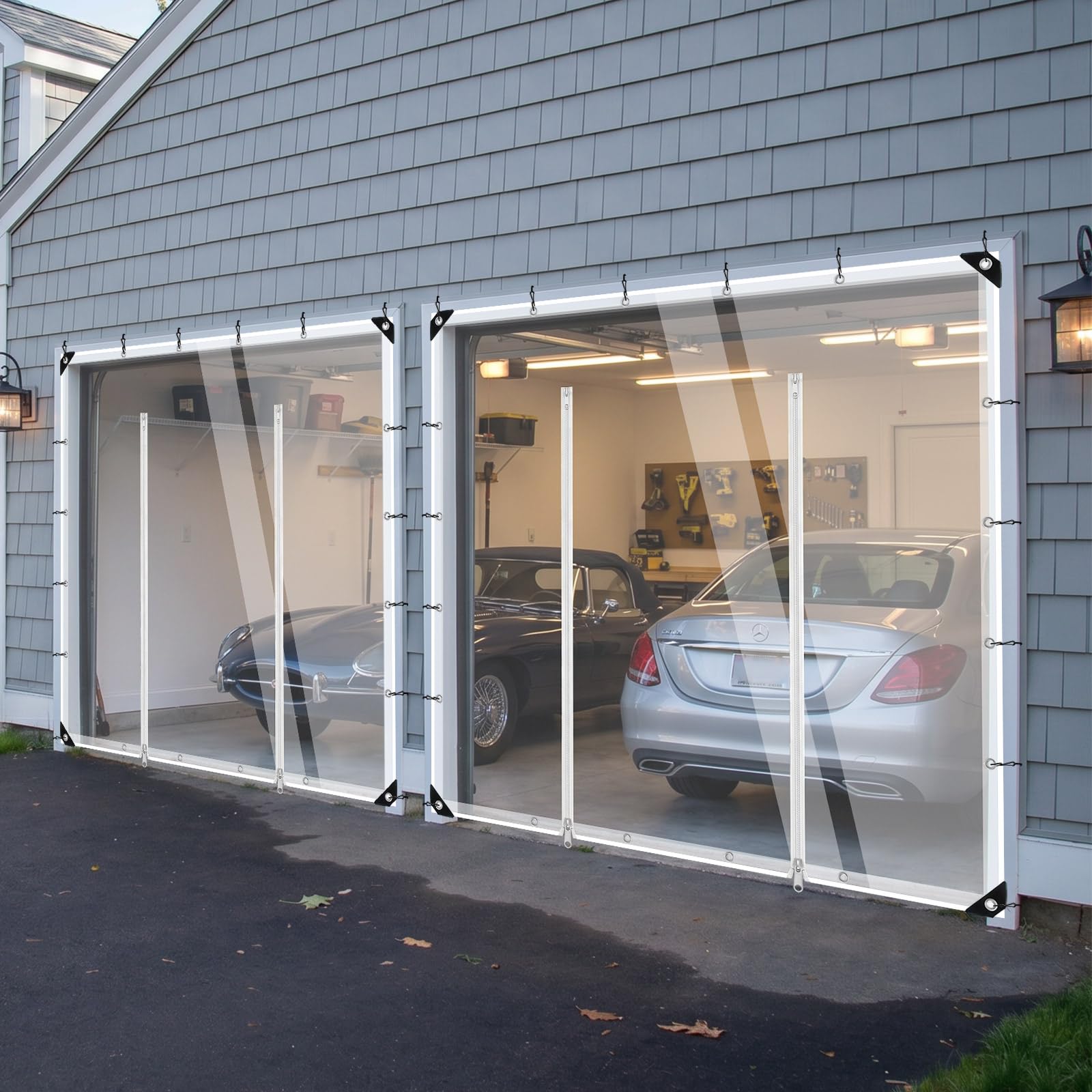 Bâche Transparente 420 g/m², avec 2 Fermetures éclair étanches(2.4 X 4.5M)