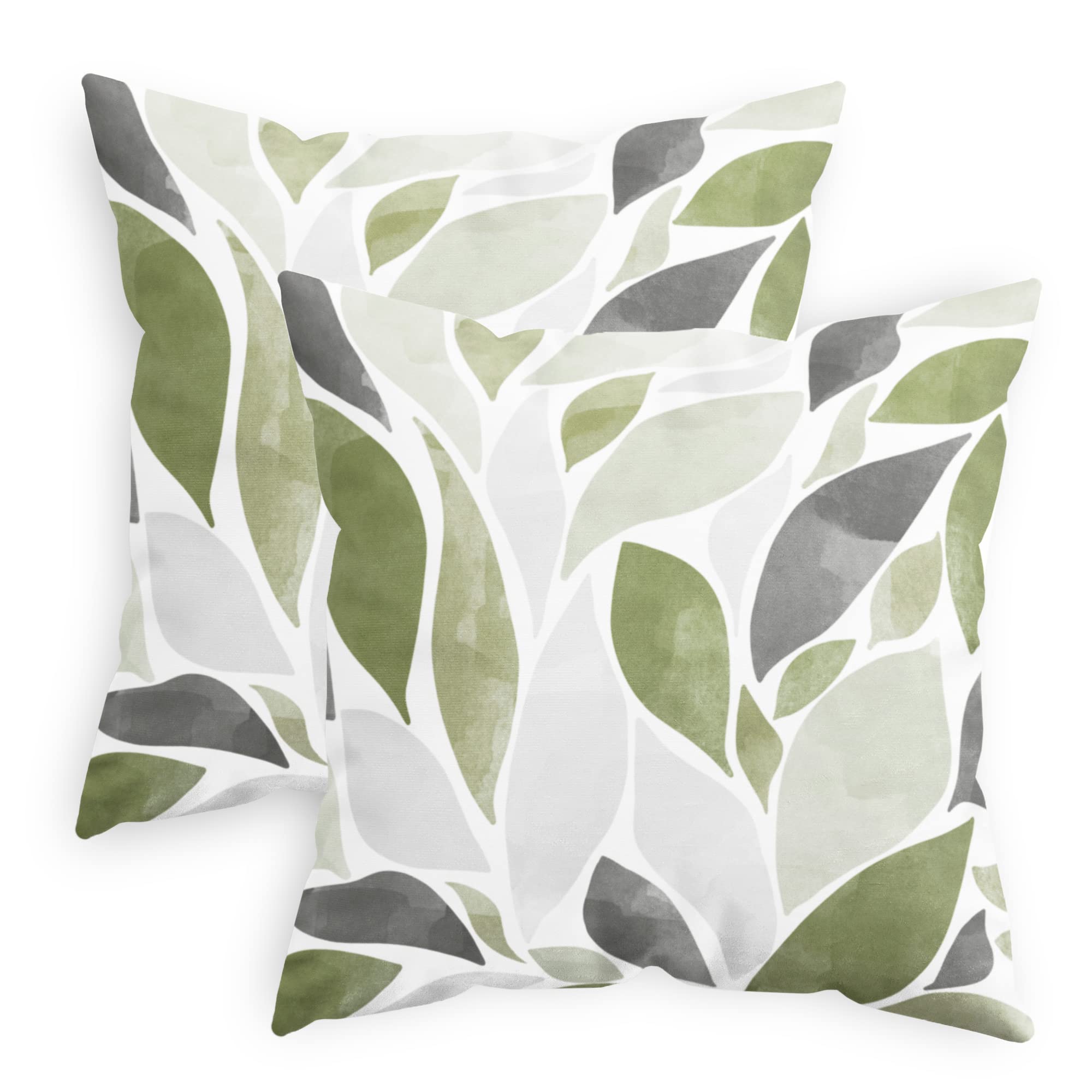 CaliTime Federe Per Cuscini Natalizie 45x45 Cm: 2 Pezzi In Pile Morbido Con Renne Che Saltano E Pineta, Decorate Per Divano E Casa - 3