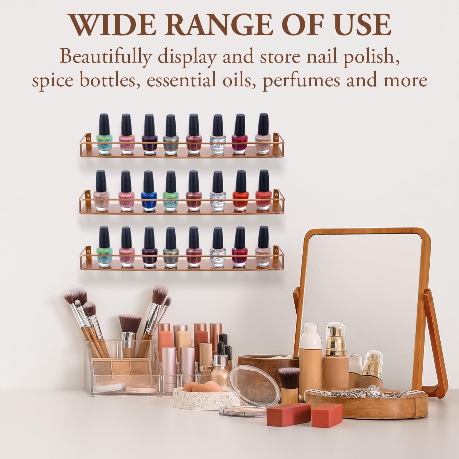 MyGift Modern Metal Wall-Mounted Display Shelves