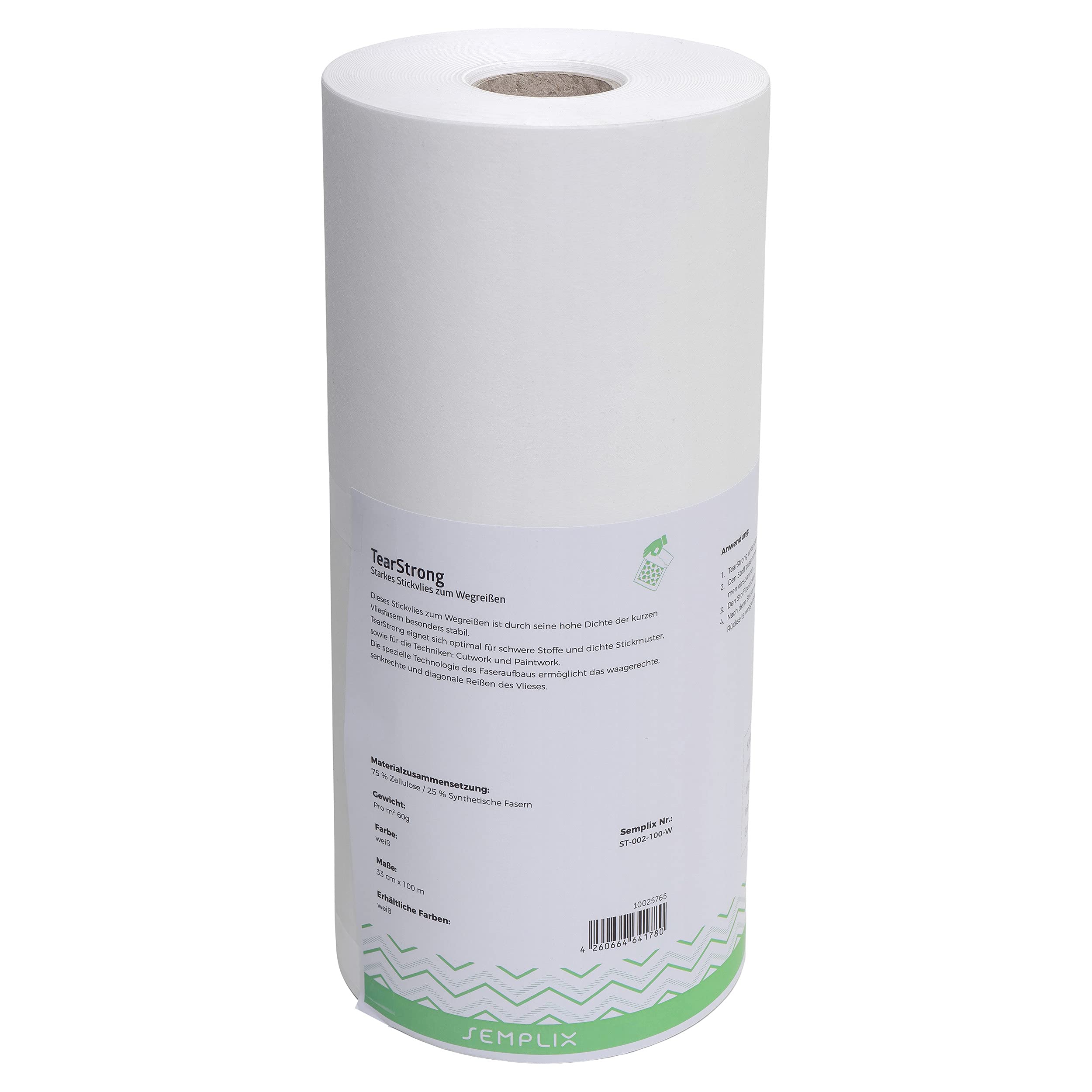 Semplix TearStrong – mocna włóknina do haftowania, idealna do ciężkich materiałów (33 cm x 100 m)