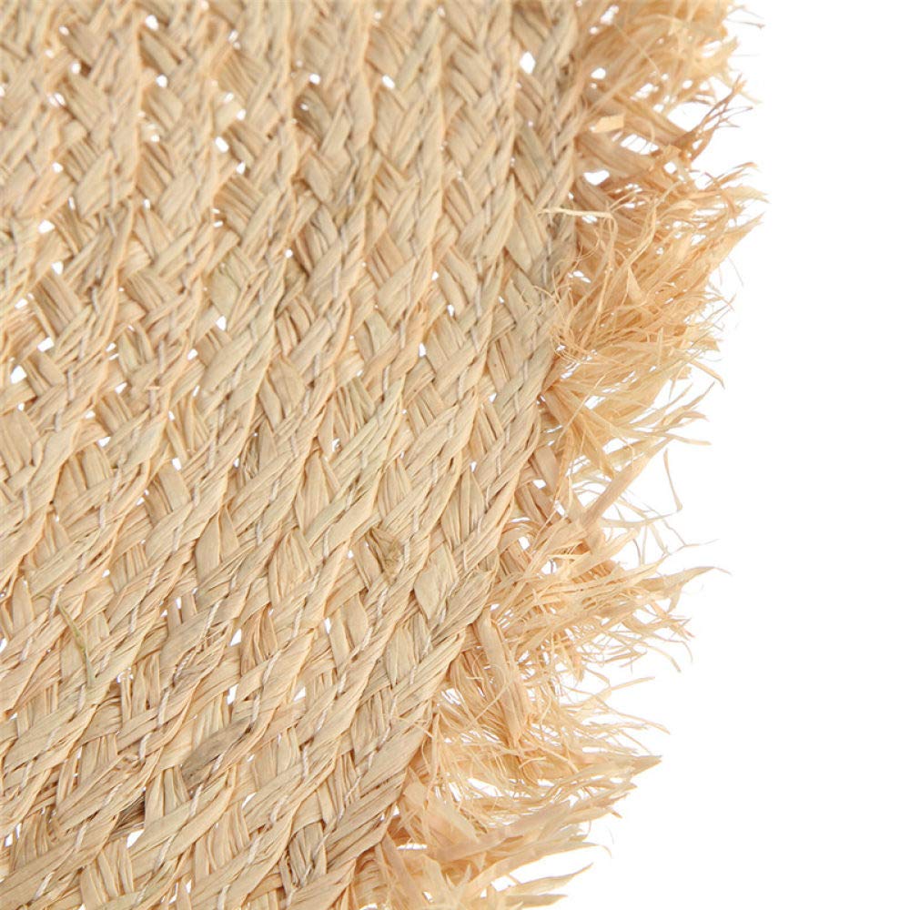 Chapeau De Soleil Femme Grand Bord Pliable - Chapeau Paille Raphia Avec Ruban Et Frange UPF50+