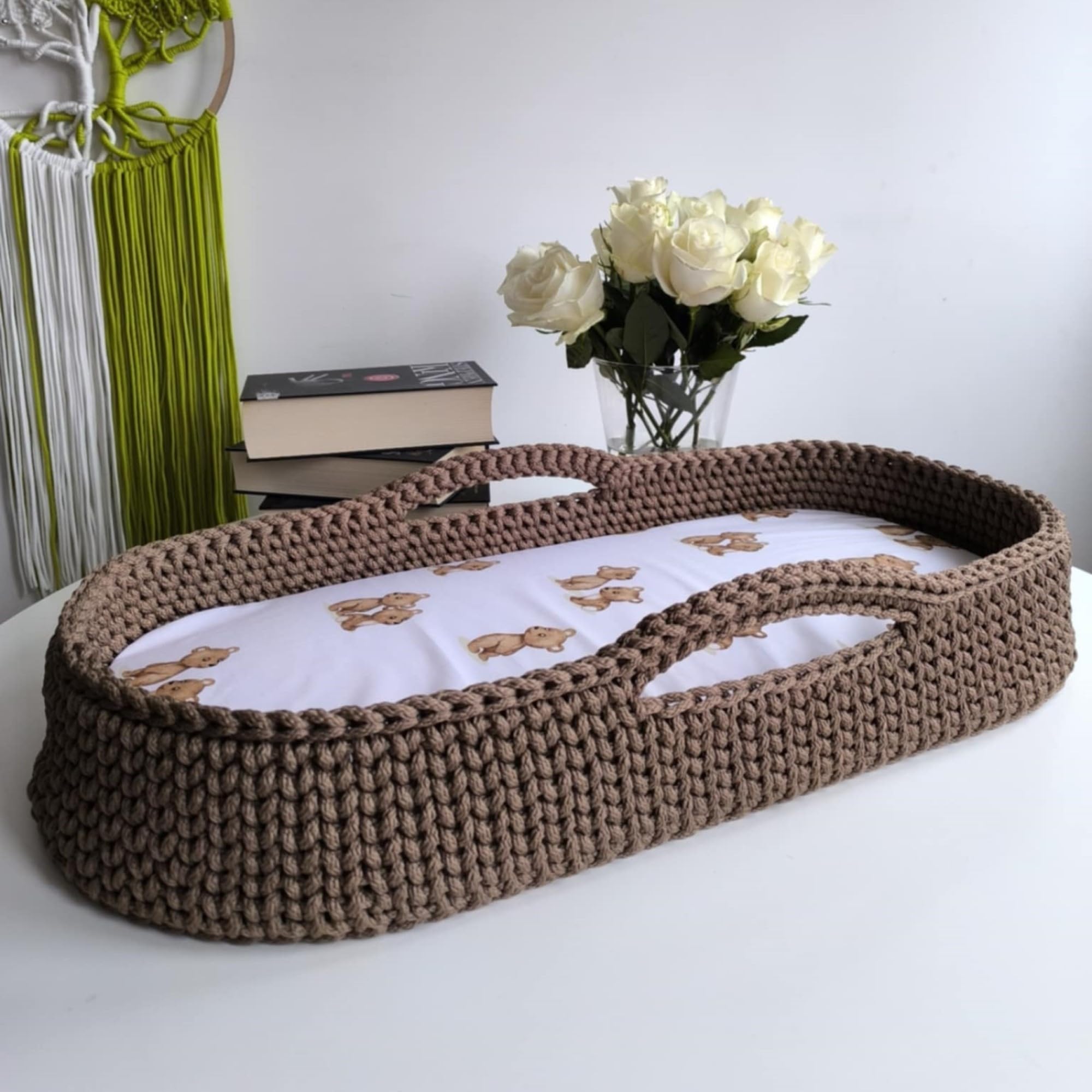 YourHobbyTools Plaque de fond en bois avec trous de 12 mm pour le crochet, plaque de fond en bois pour DIY paniers, fond de panier à crocheter, différentes tailles (85 x 40 cm)