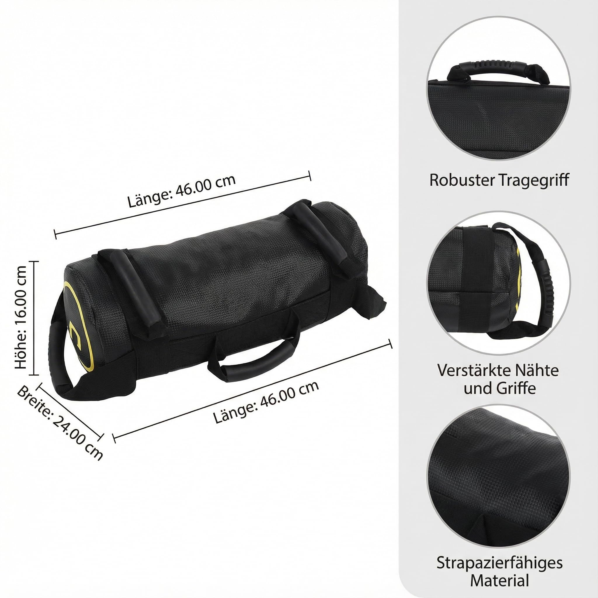 Weightlifting Sandbag 10kg / 20kg / 30kg | High - Intensity Training for Strength & Endurance | PU Leather Performance Bag for Squats/Deadlifts/Lunges | Empty Design for Custom