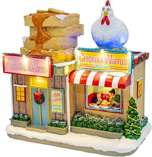 Miniatura 14 de Pueblo Navideño Animado de Santa en Fuga | Accesorios de Casa Navideña Colección Figuritas para Decoraciones y Regalo | Movimiento y Sonido con