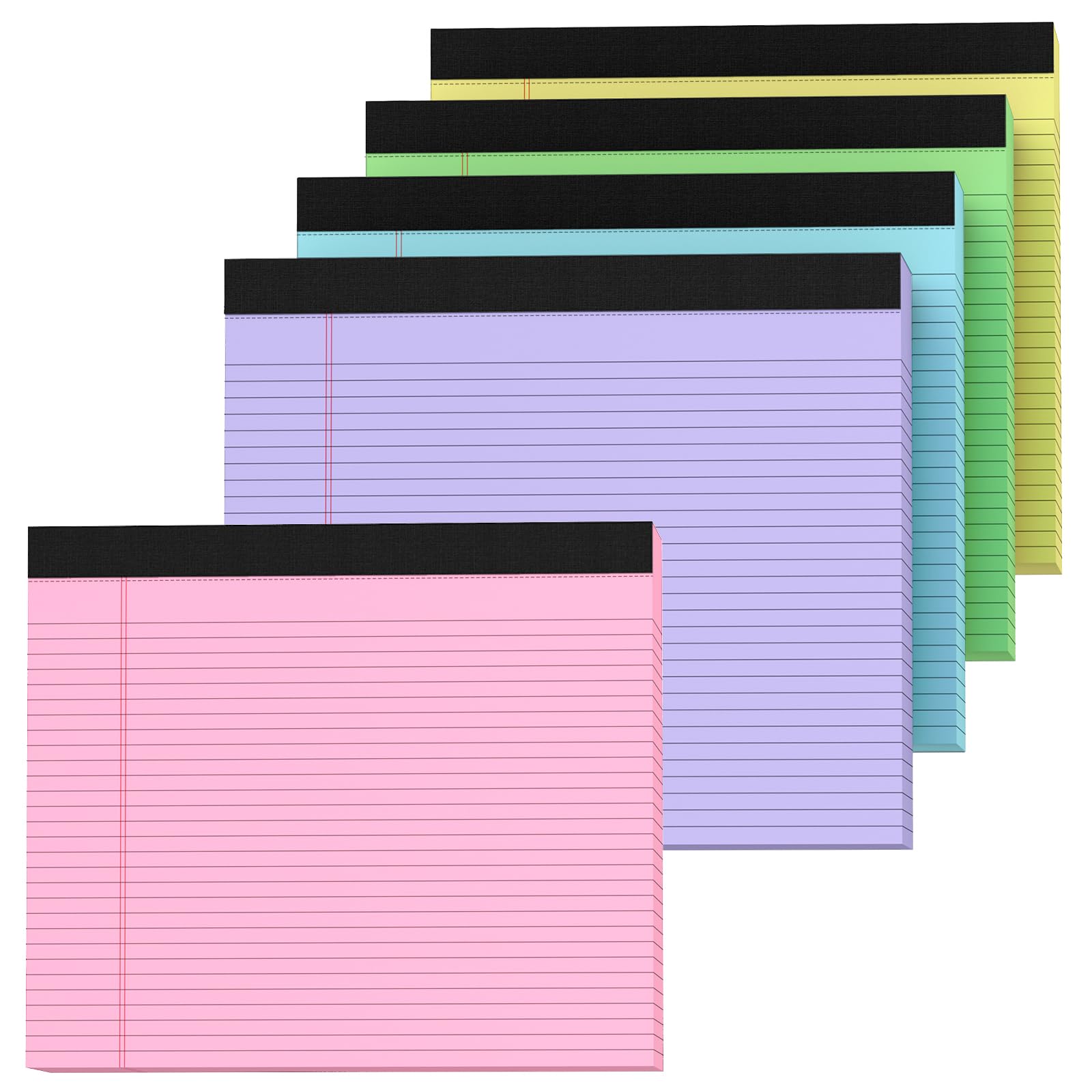 5 Pack Note Pads 11 x 9 5 Legal Pads College Ruled Notepads Colored Writing Pads Perforated Legal