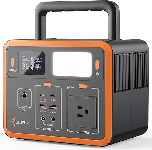 SOLUPUP Portable Power Station 90,000mAh, 288Wh LiFePO4 Battery Bank, 300W