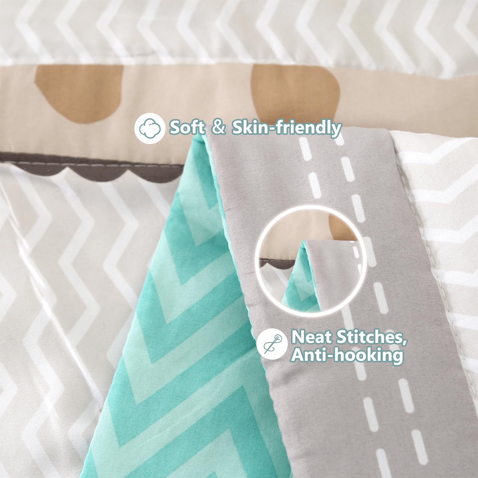 Juego de ropa de cama para cuna de elefante, color gris, juego de ropa de cama de 3 piezas para bebé, elefante, safari, recién nacido y bebé, gris