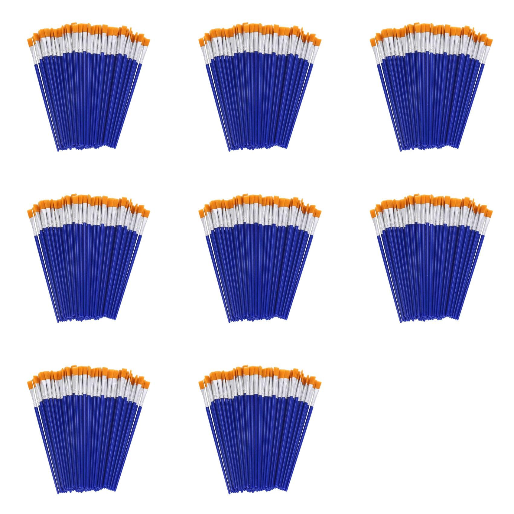 Jnchdghwa 800 Pcs Flat Paint Brushes,Small Brush Bulk for Detail Painting,Nylon Hair Brushes Acrylic Oil Watercolor Fine