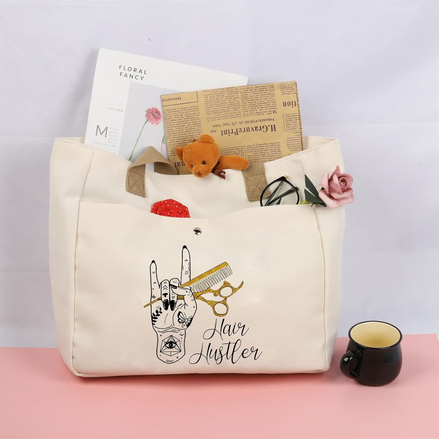 BLUPARK Hairs Hust-ler Hand Gift Hairs Stylist Tote Cosmetologist Gift Hairdresser G-ft Bag Beautician Shopping Bag - Image 3