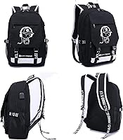 Vista 7 de Asge La escuela de los adolescentes grandes mochilas impermeables de nylon de la impresión del fútbol para los niños y niñas de 8-15 años