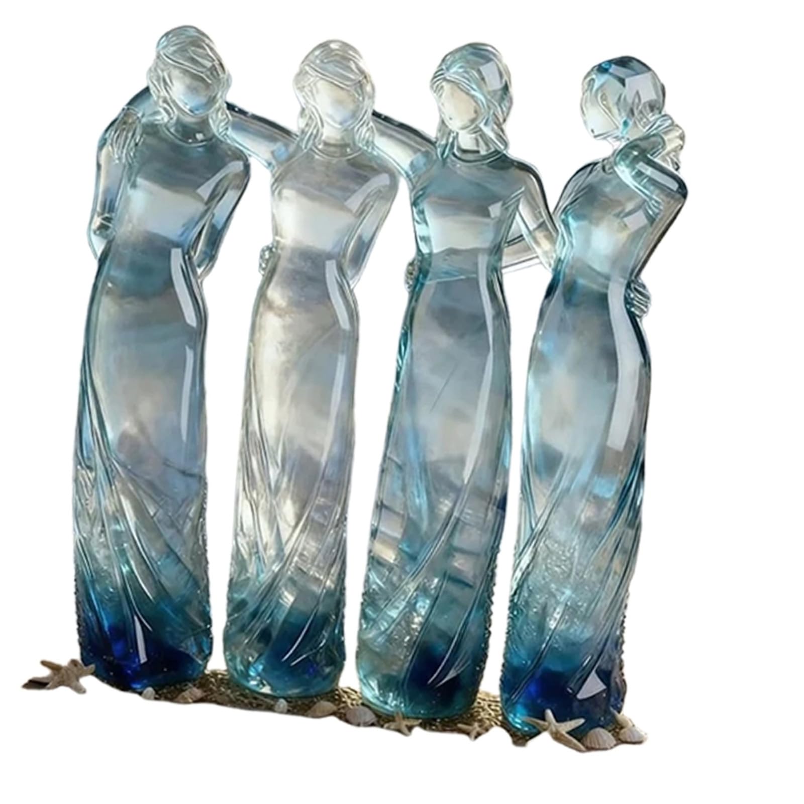 Kalttoy Women's Four Sisters Hope God Sister Embracing Seraph Clear Statue Sister Sculpture A Beautiful Symbol Of Loves & Peace Friend Birthday Gifts For