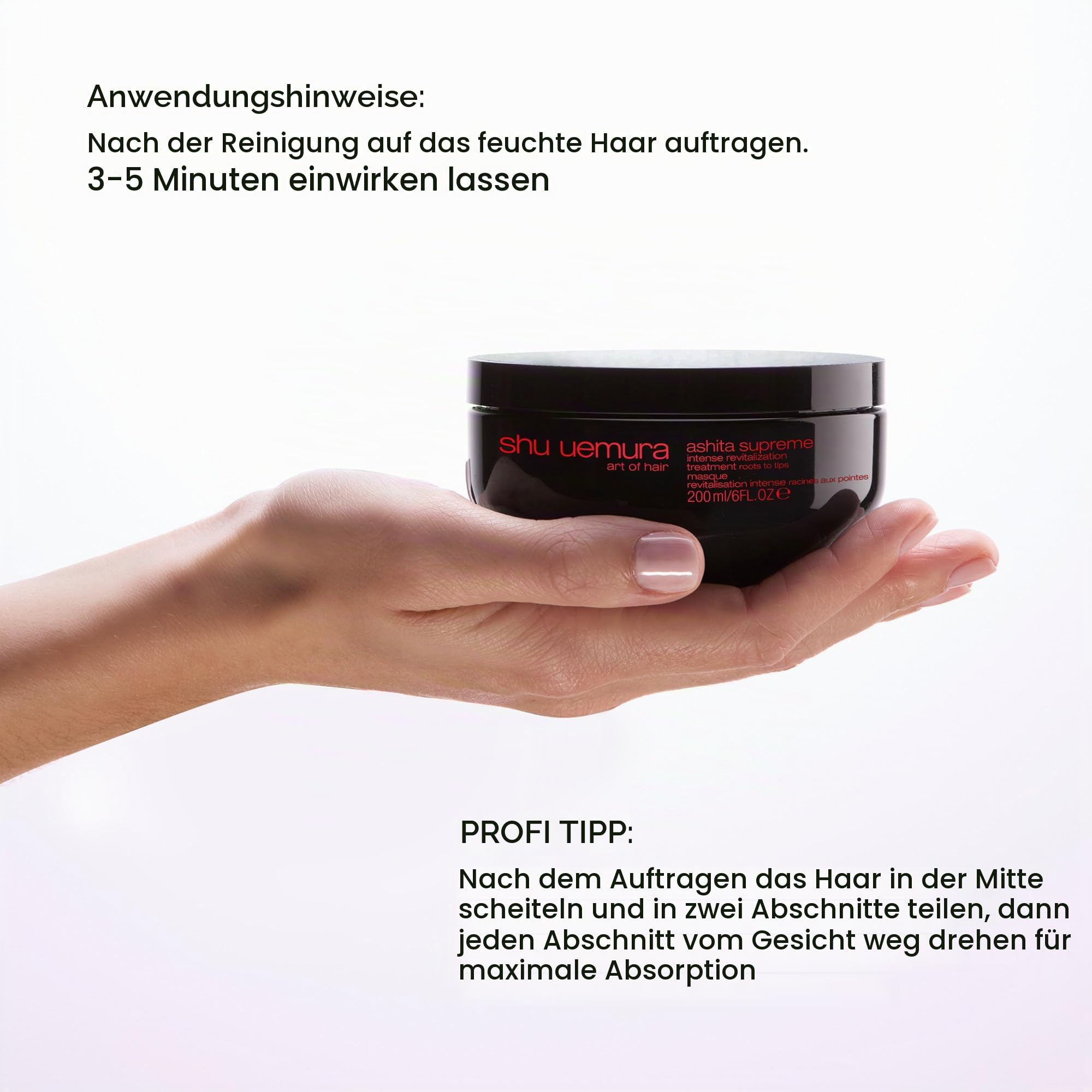 Shu Uemura, Ashita Supreme, Intensiv revitalisierende Haarmaske, Für alle Haartypen, Mit Ashitaba-Extrakt, Reduziert Anzeichen der Haaralterung, Für mehr Glanz und Geschmeidigkeit, 200 ml