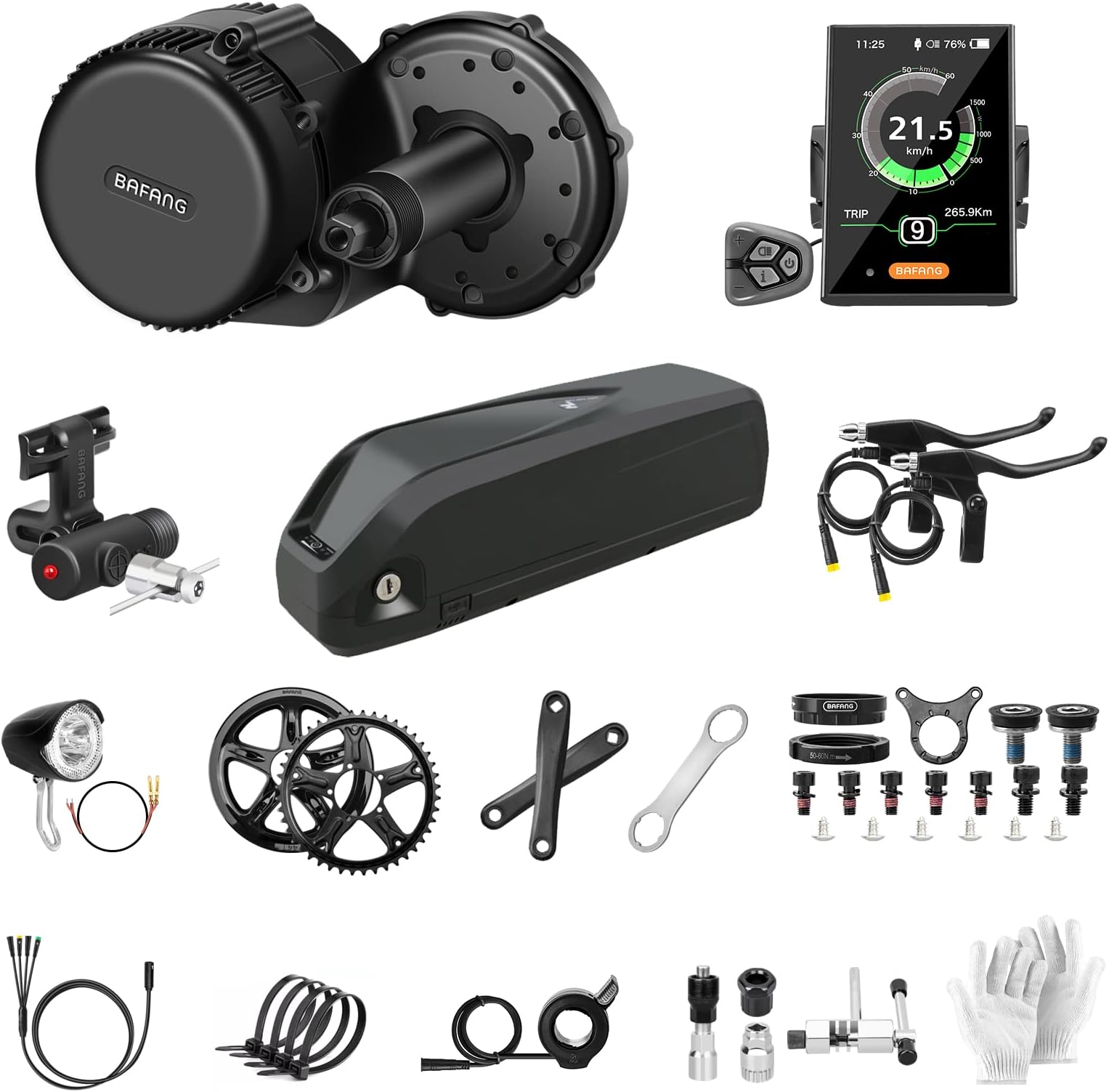 BAFANG 48V 750W eBike Conversion Kit Mid Motor with Chainring 44T, BBS01B Mid Motor Kit for Women Men Adults, with 48V 20Ah Battery