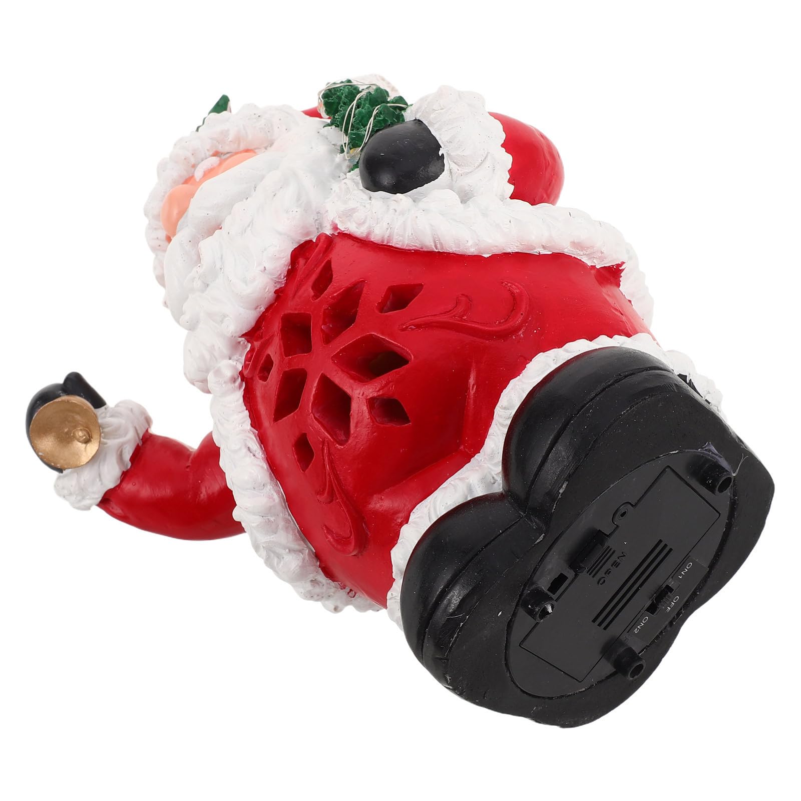USHOBE Statua Natalizia in Resina Rossa con Musica e Doppia Alimentazione USB per Decorazioni Festive in Hotel e Casa