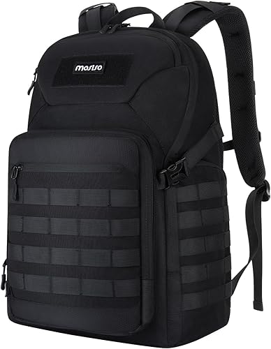 MOSISO Mochila táctica militar de 30 L para hombres, mochila de 3 días para senderismo con soporte para botella para deportes al aire libre,