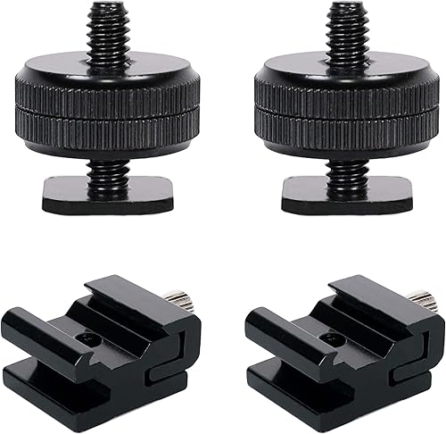 QYXINC Adaptador de montaje de zapata para cámara de 14 pulgadas, adaptador de tornillo de trípode de 2 piezas, adaptador de soporte de metal para