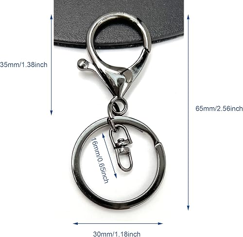 Miniatura 2 de YIXI-SBest 20 ganchos giratorios de mosquetón, cierre de langosta, clips giratorios con anillo de llavero dividido plano y 8 cierres giratorios para