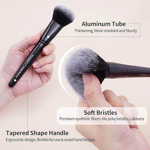 Miniatura 3 de Brochas de maquillaje, 28 brochas de maquillaje profesionales de alta calidad, sintéticas, en polvo, rubor, sombra de ojos puntiaguda, mezcla, juego