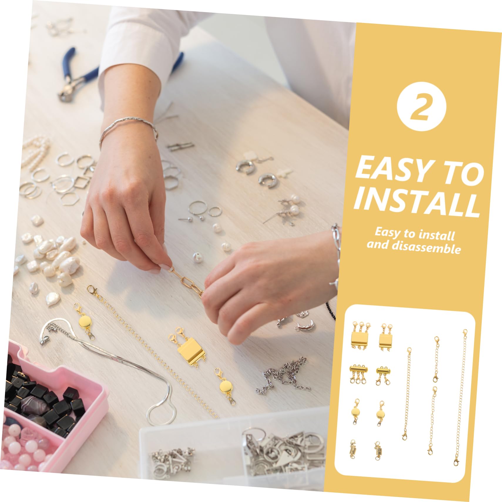 Lurrose 3juegos Conectores De Collar Juego Extensores y Ganchos Para Bisutería Separadores Para De Múltiples Accesorios De Joyería Para y Pulseras