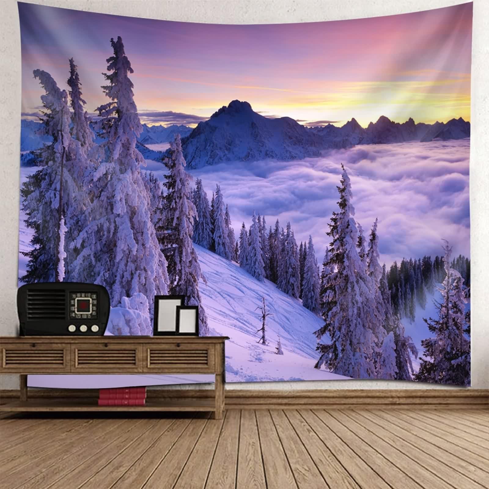 Tapisserie murale salon lever de soleil en tissu de qualité supérieure pour décoration