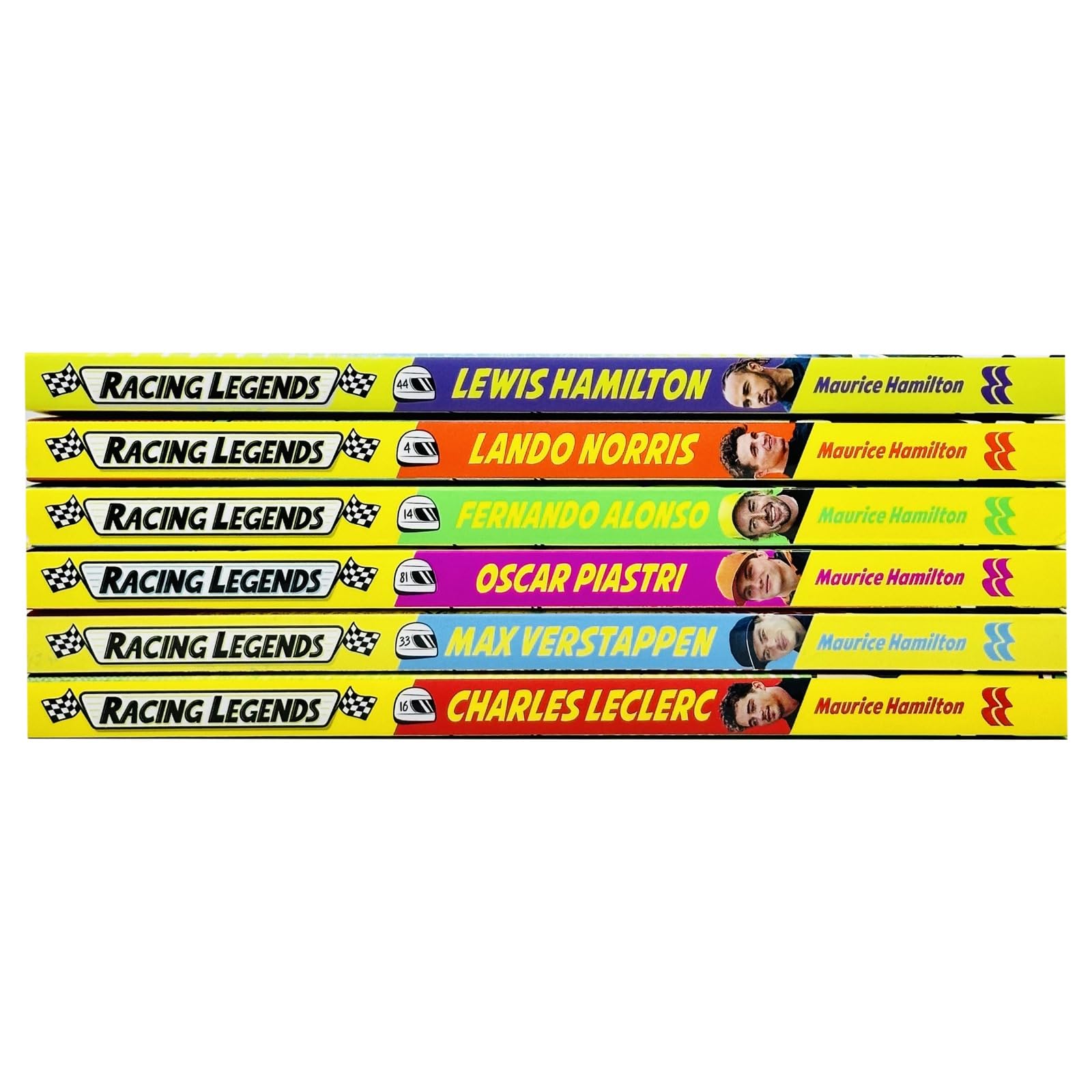 Racing Legends 6 Books Collection Set By Maurice Hamilton (Lewis Hamilton, Max Verstappen, Charles Leclerc, Lando Norris, Fernando Alonso & Oscar Piastri)