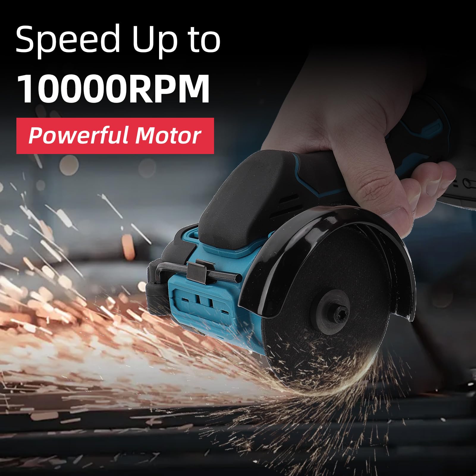 Weytoll Mini smerigliatrice angolare, batteria da 21 V Mini Flex 10.000 rpm/76 mm, strumento di rettifica elettrico con 2 batterie, 7 dischi per taglio, lucidatura e loop
