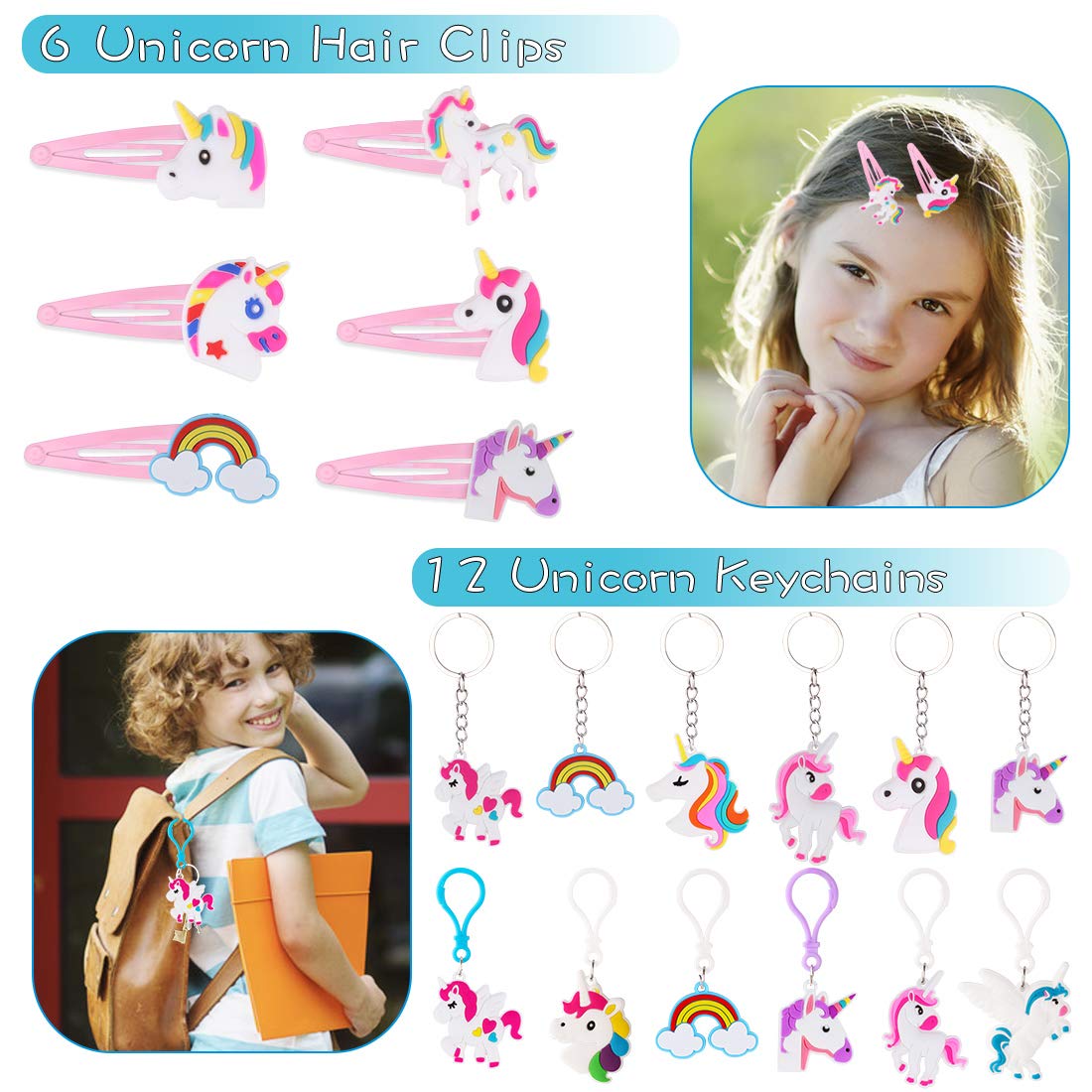 Kit Anniversaire Fille Licorne Sirène - Inclut Pinata, Sac, Porte-clés
