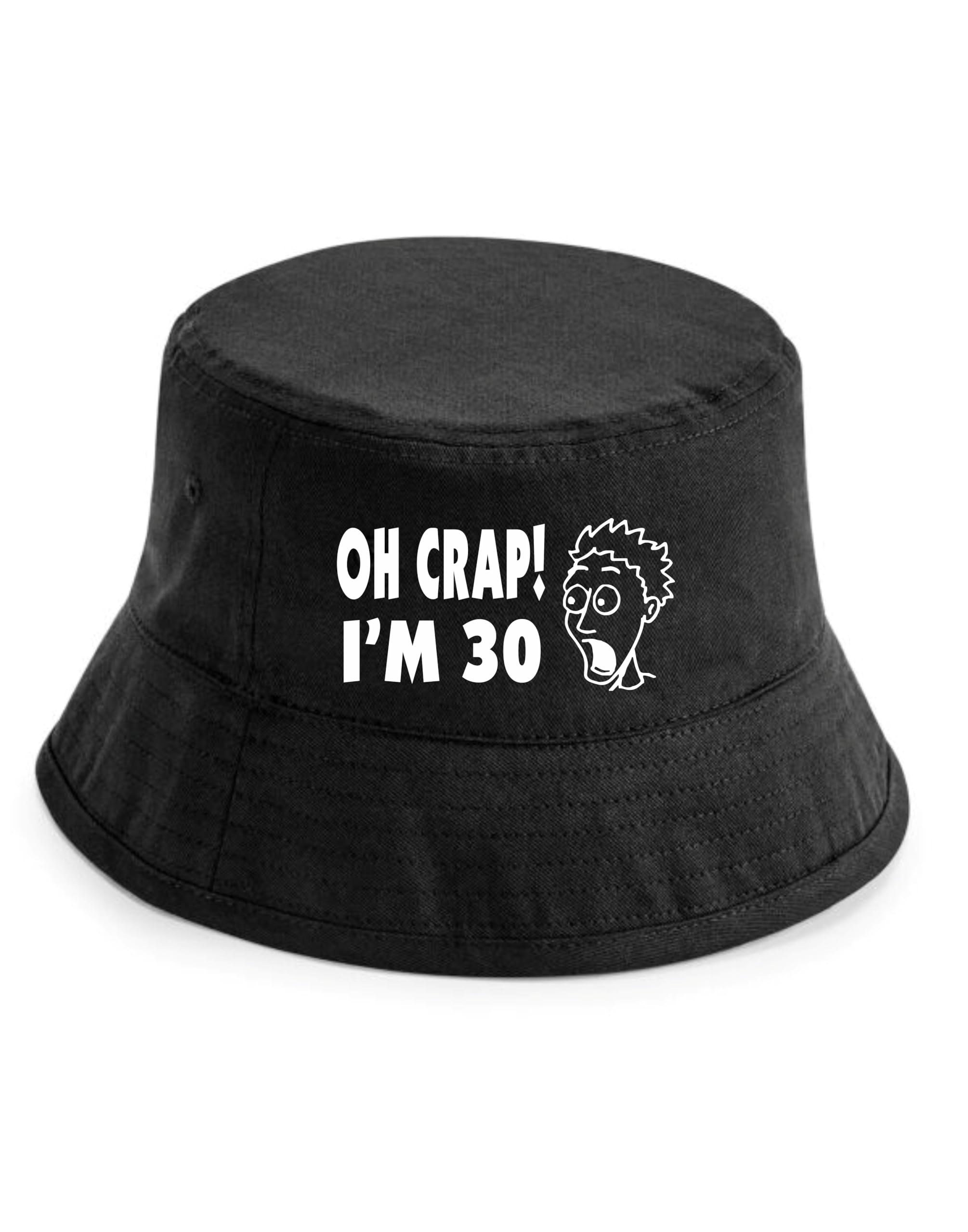Print4u Unisex Black Oh Crap I'm 30 Bucket Hat Funny 30Th Birthday Gift For Men Lxl