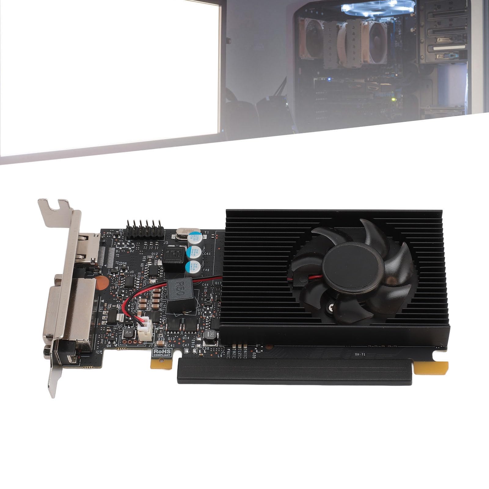 LICAEVEY Karta Graficzna GT730 4GD3 do Komputera Stacjonarnego PC Filmy Robocze Filmy, 4 GB Pamięci DDR3 1800 MHZ Częstotliwość Rdzenia PCI Express Karta Graficzna do Gier z Cichym