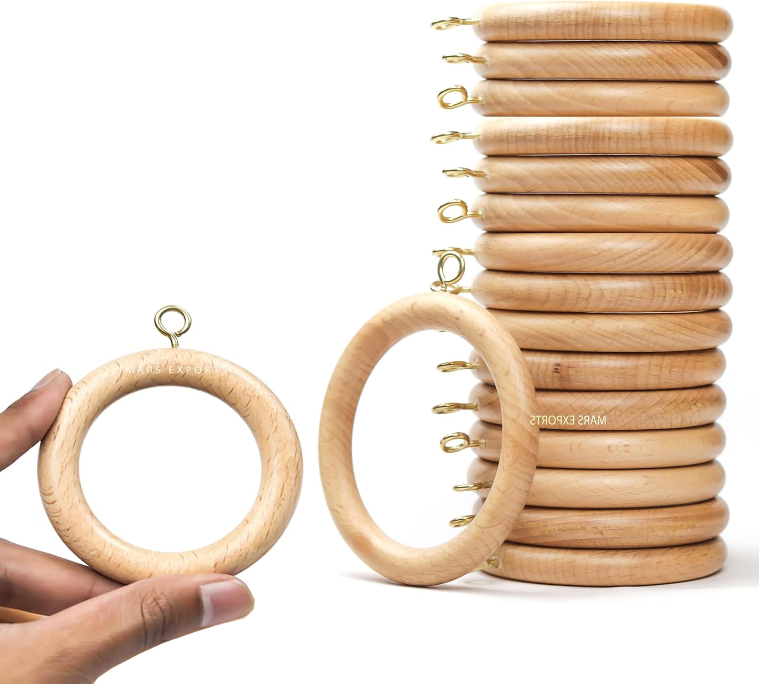 Amazon.com: Premium Wooden Curtain Rings for Door and Window Decoration ...