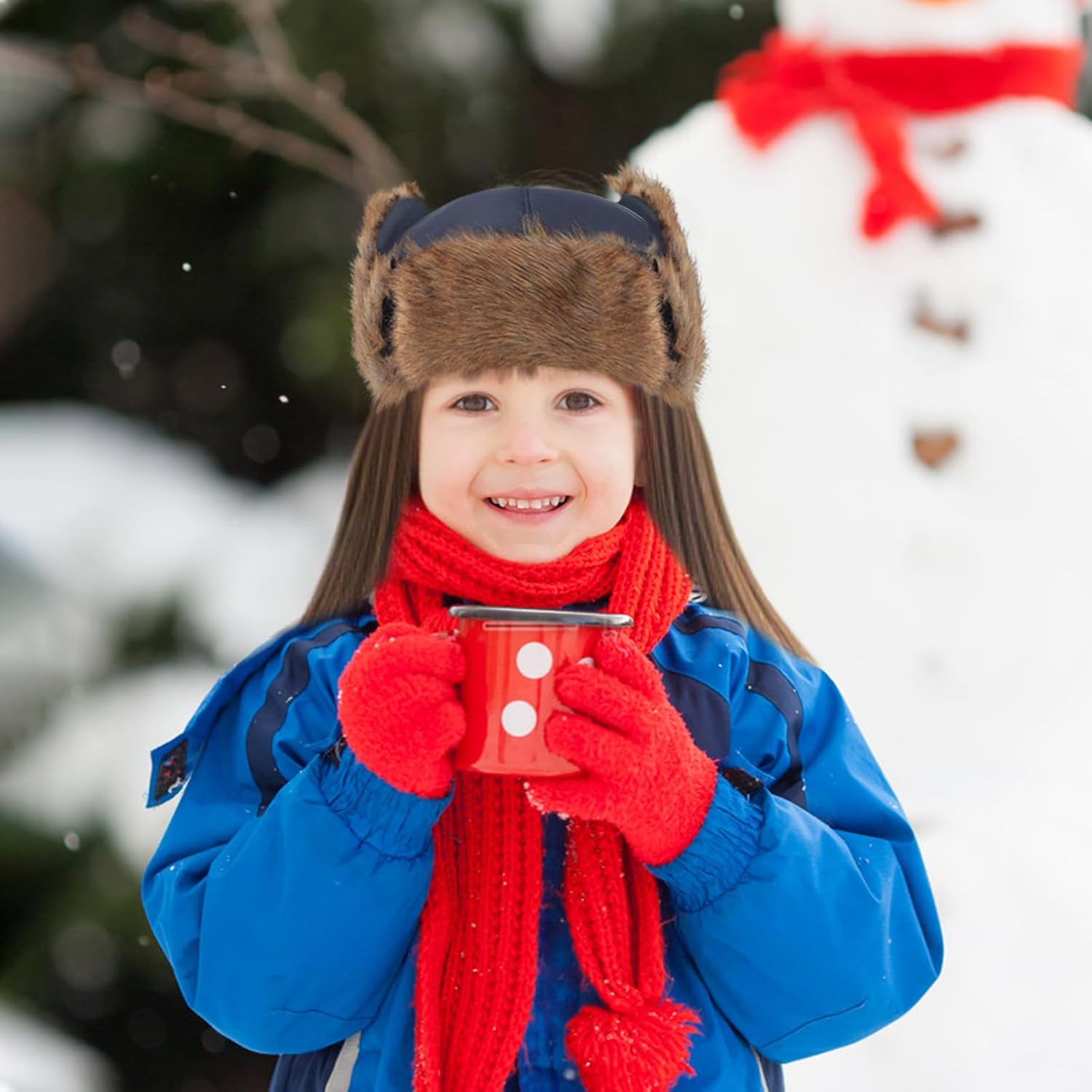 Boys Girls Winter Trapper Hat Outdoor Windproof Warm Hat Kids Fleece Lined Ski Cap with Earflap 3T-8T - Image 7