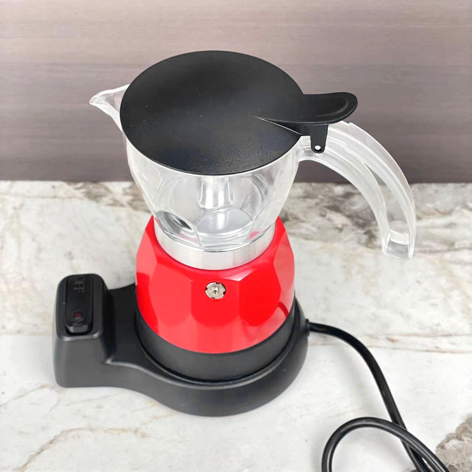 Cafetera Cubana, 150 Ml, 3 Tazas, Pequeña Cafetera Espresso Eléctrica Portátil Moka Pot, Cafetera Italiana de Aluminio a Prueba de Goteo con Filtro y Base Desmontable para Viajes