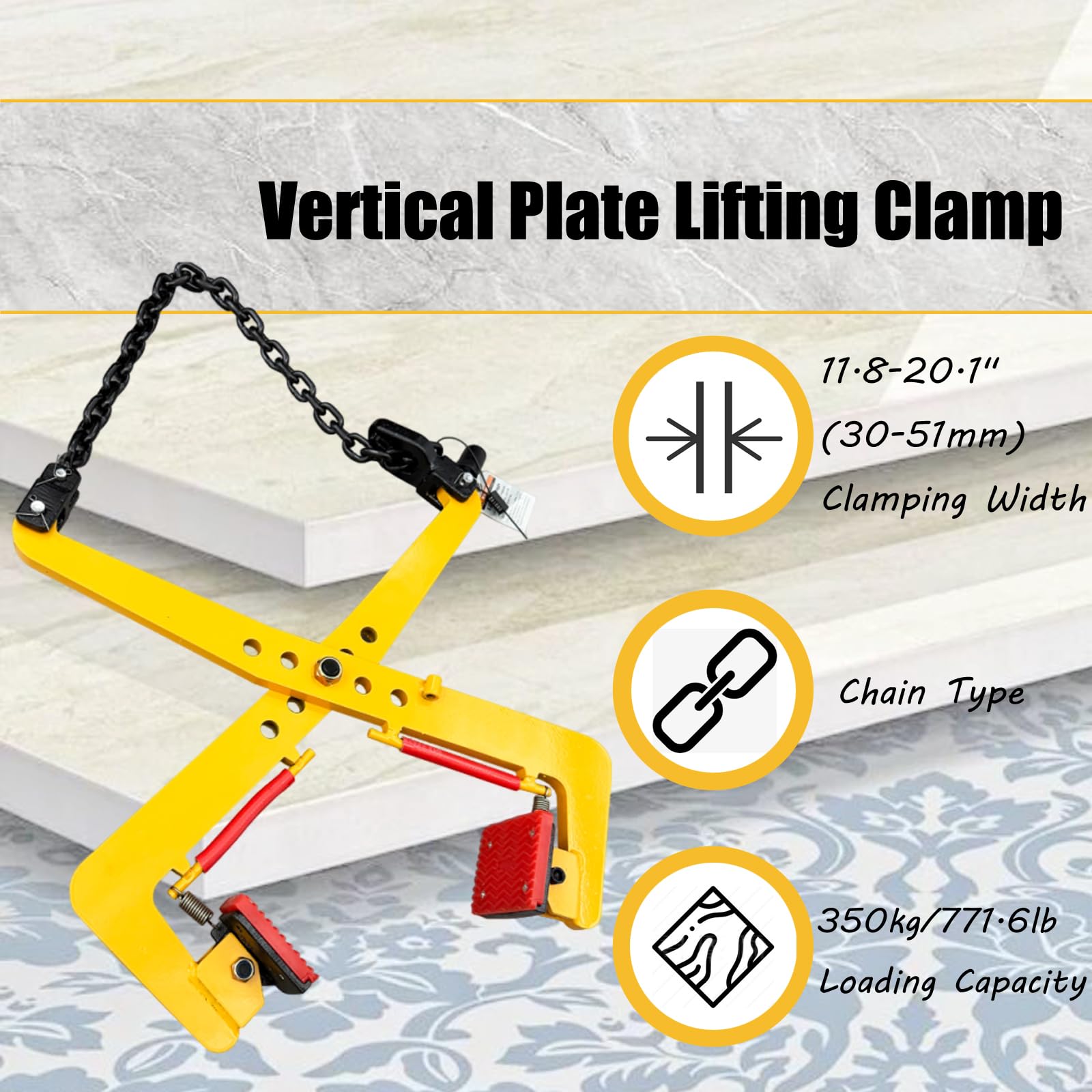 INTSUPERMAI 350kg Stone Lifter Granite Marble Lifter 11.8-20.1