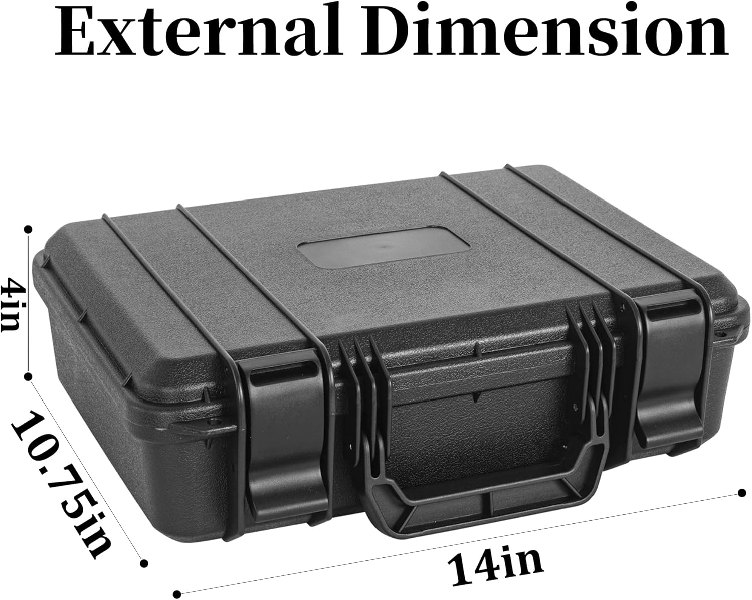14 inch HardShell Carrying Case,Water-resistant & Storage Box with Customizable Foam,Portable Protective Tool Box for Microphone,Recorder,Electronics,Tools,Cameras,Equipment and More,14" x 10.75" x 4" - Image 2