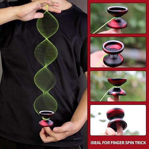 Miniatura 9 de YOYOSTUDIO Yoyo Yoyo profesional que no responde para niños de 8 a 12 años, yoyo profesional para adultos, trucos de giro de dedos, yoyo para