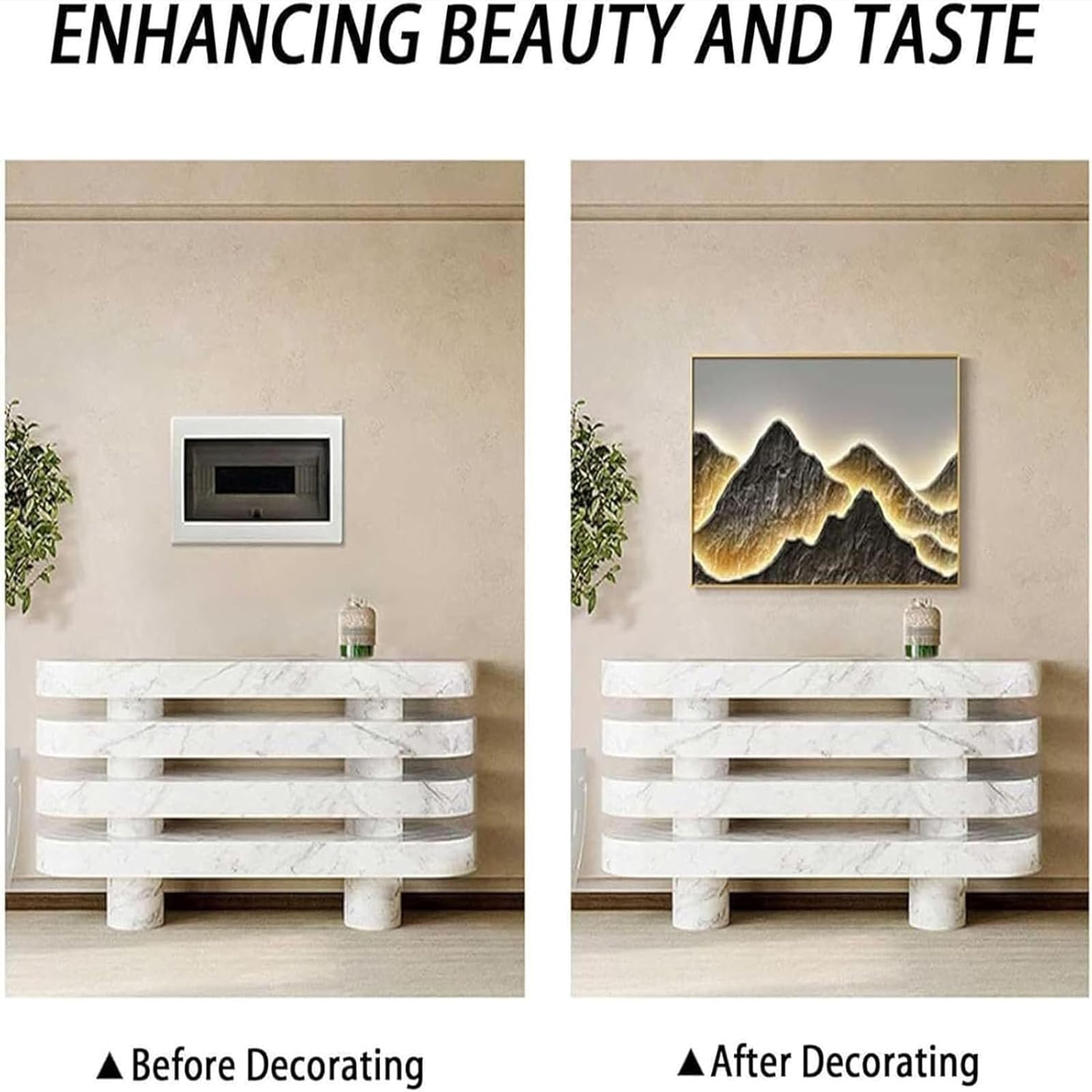 Genérico Pintura Decorativa para Cajas De Distribución Eléctrica, Fabricada En Material PS para Mayor Seguridad, 40x30 Cm, Tapa para Caja De Cableado Oculto (Eight 50 * 40 cm)