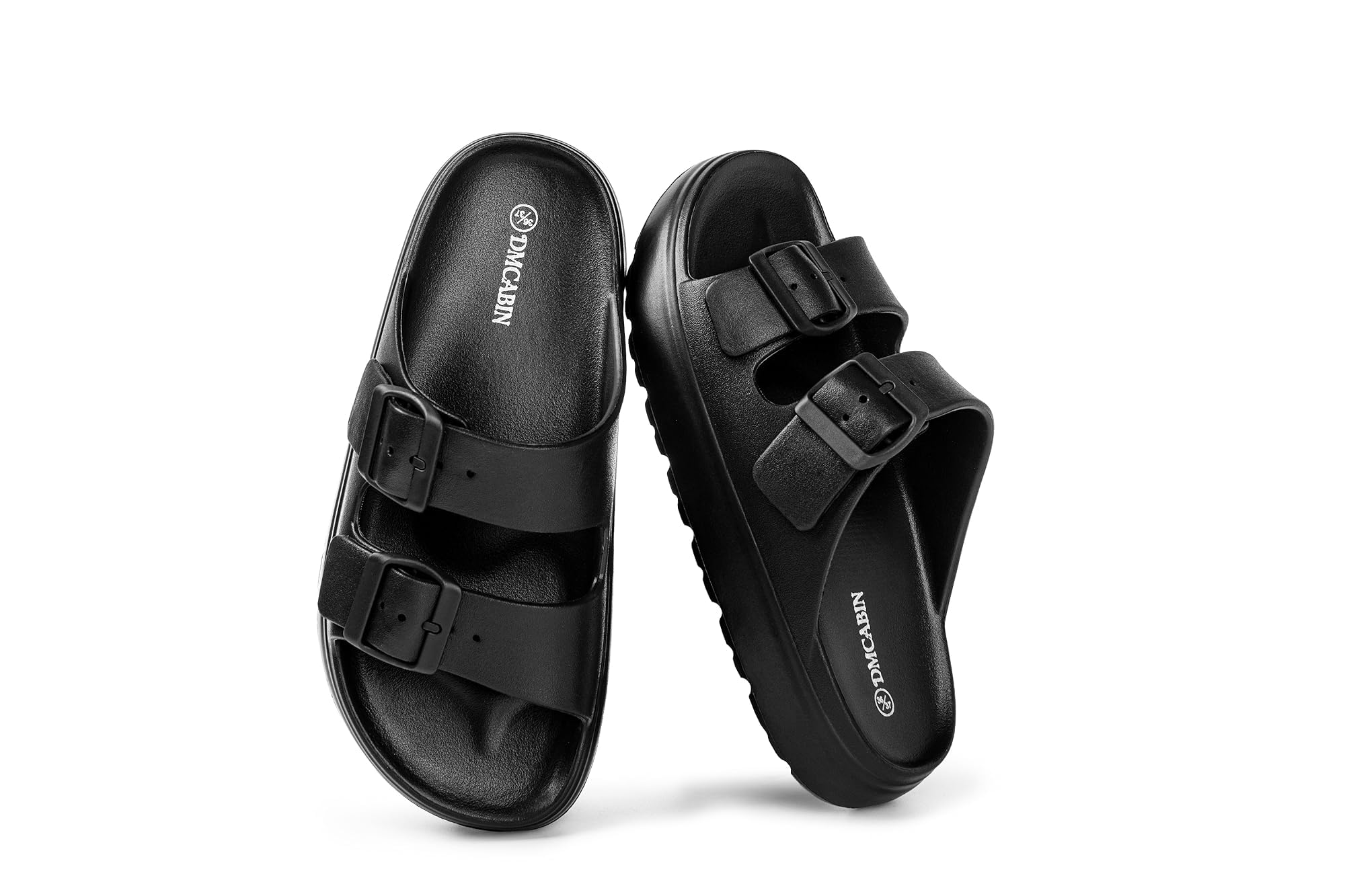 EVA Sandals for Women with Arch Support | Adjustable Double Buckle Slides | Comfortable Lightweight EVA Slide Sandals for Beach, Shower, Summer-image-41