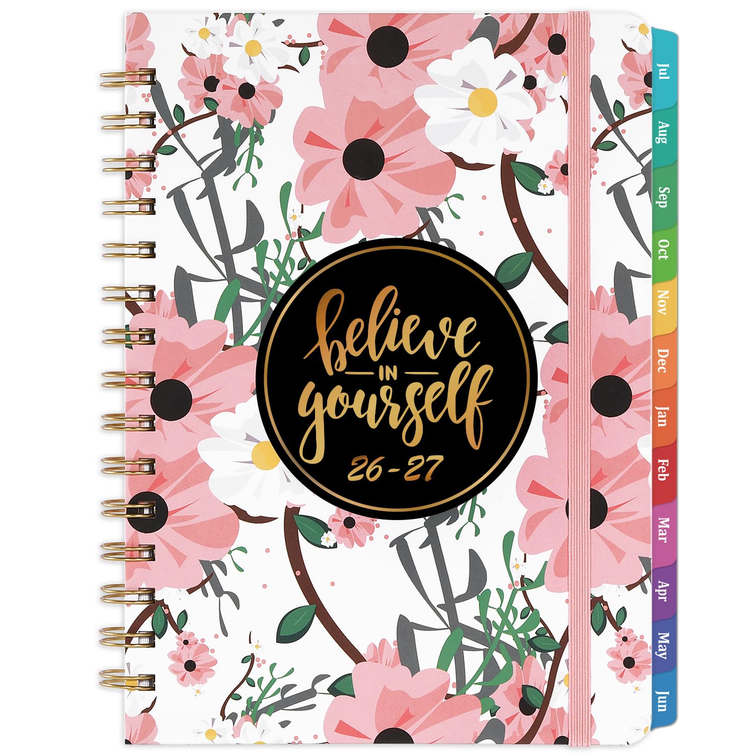 2026-2027 Planner - Weekly & Monthly Planner 2026-2027 with Tabs, 6.4" x 8.5", Jul 2026 - Jun 2027, Hardcover, Strong Binding, Thick Paper, Back Pocket, Elastic Closure, Inspirational Quotes