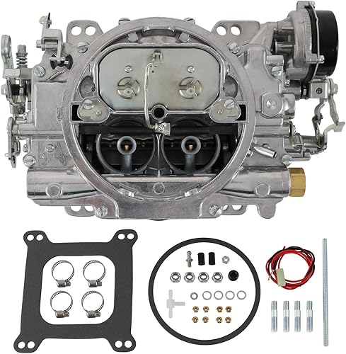 Miniatura 1 de Carburador para 1409 Performer Series Marine 600 CFM 4 barriles de diámetro cuadrado con válvula de aire estrangulador eléctrico secundario