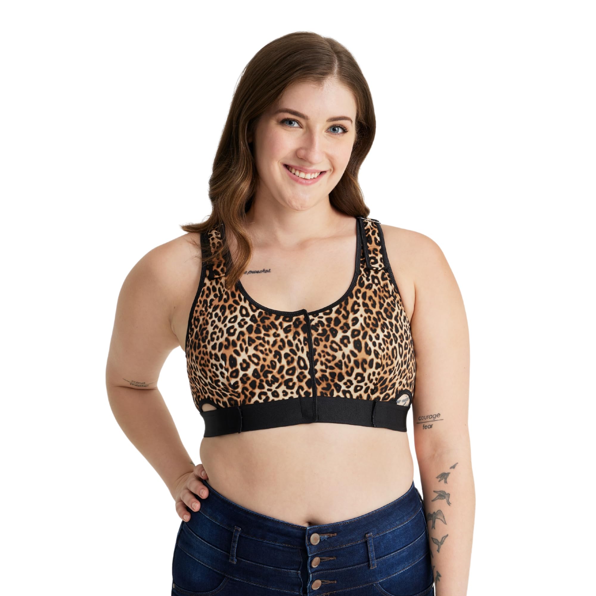 Care+Wear - Post Surgery Recovery Bra for Post Mastectomy (Animal Print, Medium) - Wearing After Mastectomy Surgery - Comfortable Post-Surgery Support - Breathable, Adjustable and Front Opening