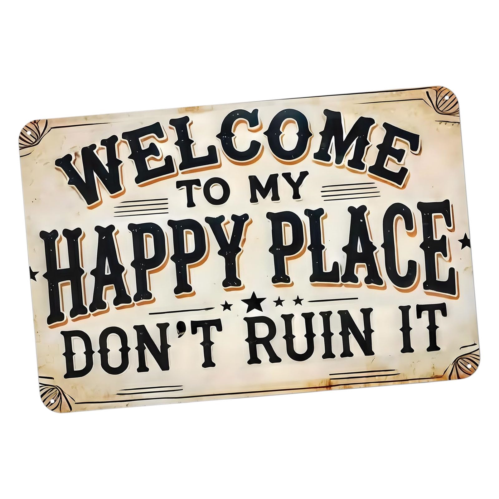 Welcome to Happy Place Do Not Ruin It Wall Signs Welcome Sign for Front Door Wood Signs for Offices Home Decors Wood Hanging Decors