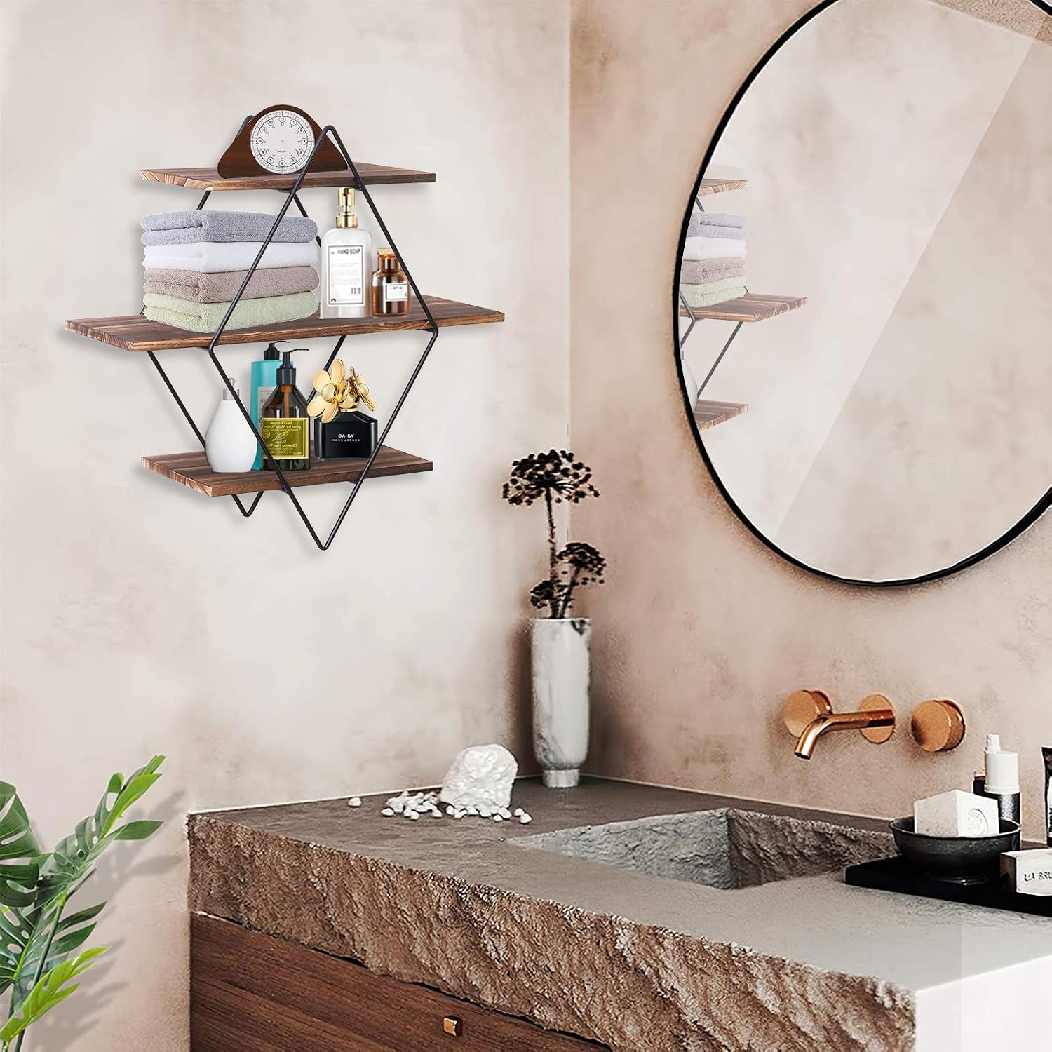 unho Rustic Floating Shelves Wood - Image 5