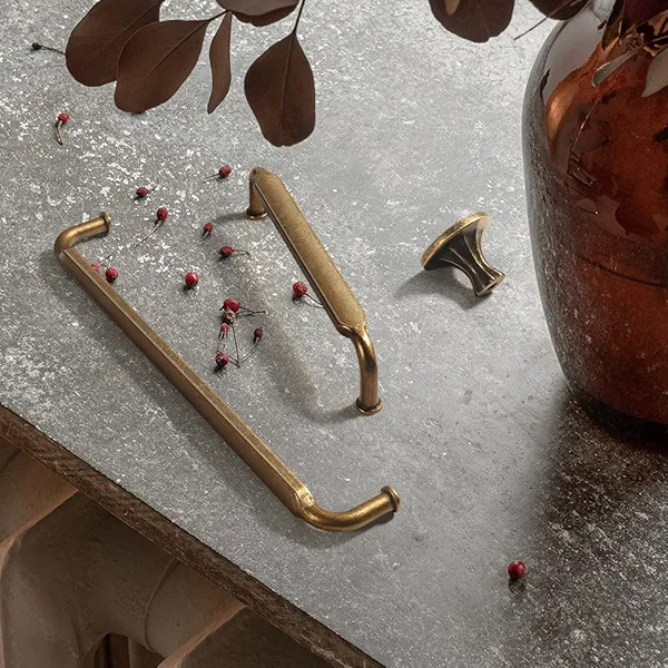 Goo-Ki 5 Inch Hole Center Cabinet Pulls Antique Brass Zinc Alloy Kitchen Drawer Pull Handles, 6 Pack Antique Bronze Retro Brass Hardware for Furniture,2202-GT-128
