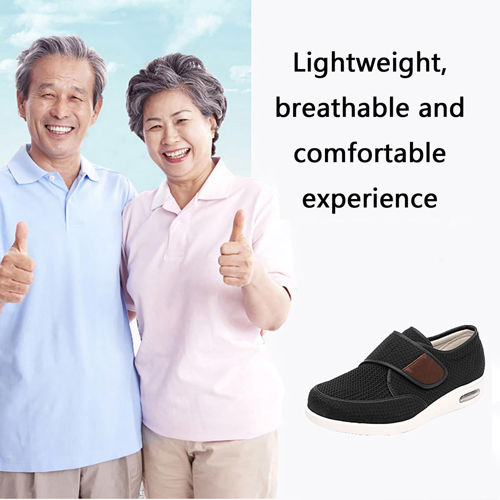 Zapatillas de Caminar ortopédicas Extra Anchas para Mujer, Zapatillas Transpirables y Ajustables, Zapatos con Soporte del Arco Plantar para pies hinchados y Uso Todo el día