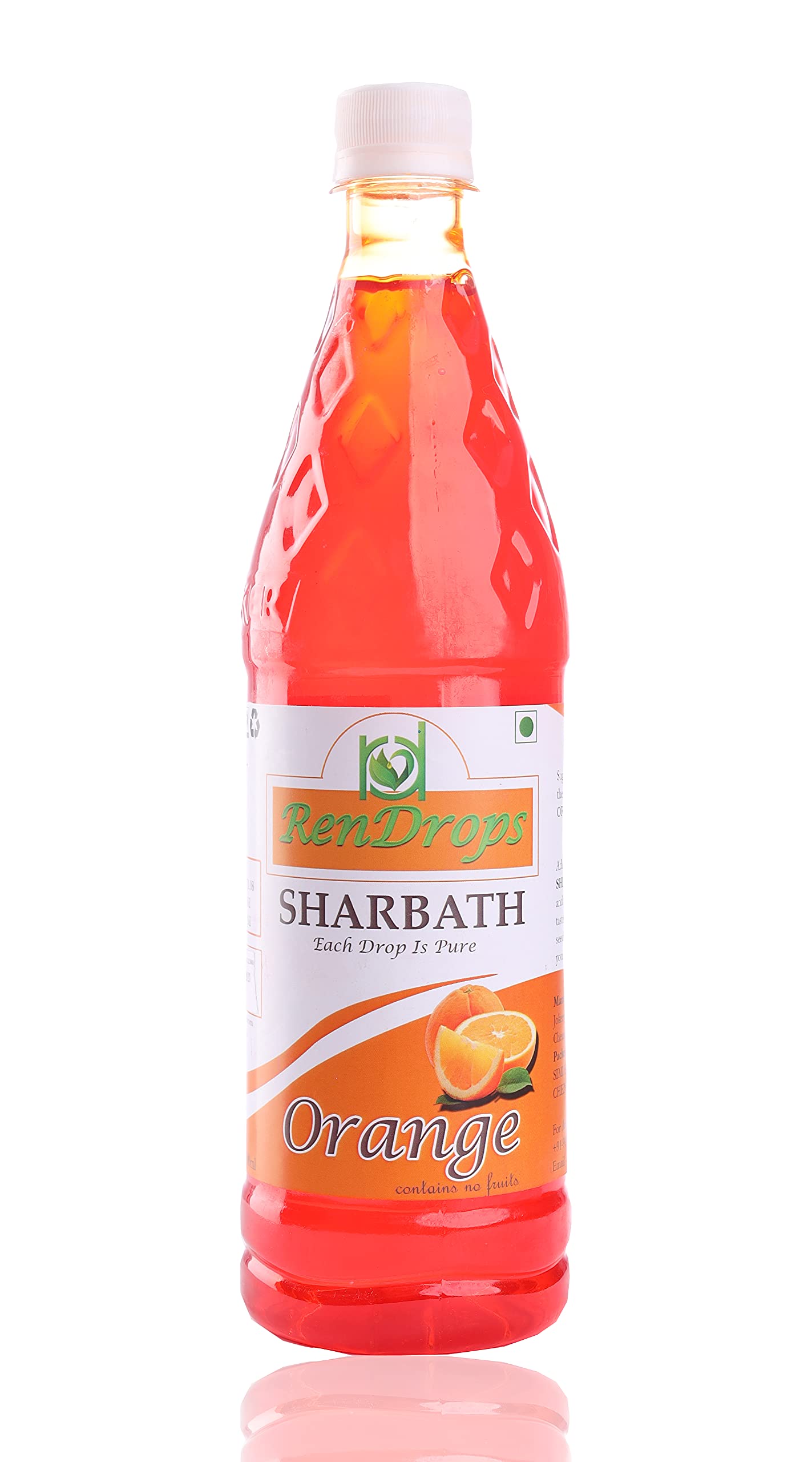 Buy Rendrops Orange Sharbath Syrup Mix with Water/Soda Orange Fruit
