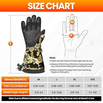 Rechargeable Heated Gloves - 7.4V Waterproof For Skiing/Hunting (Camo)