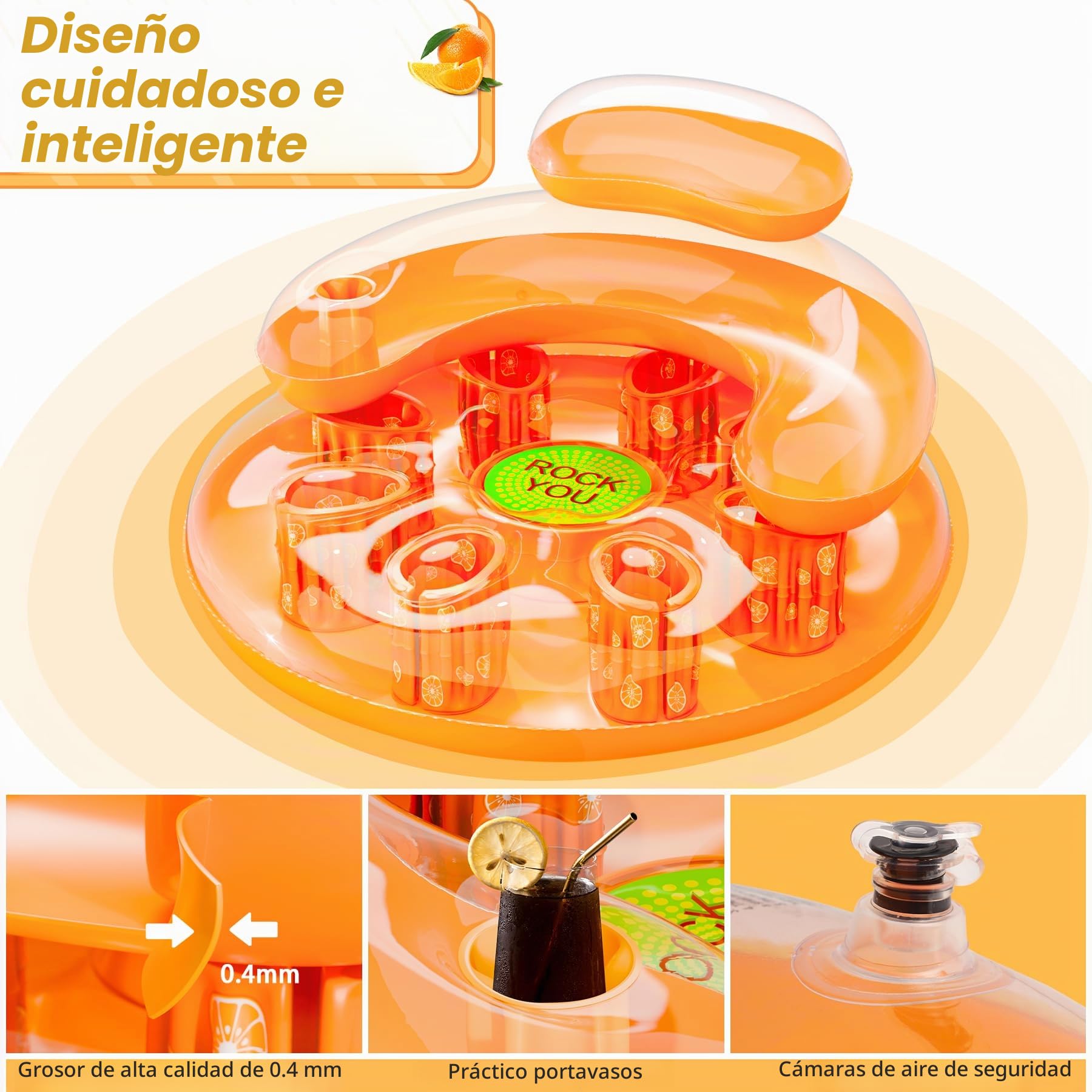 COOLJOYA Colchoneta Hinchable Piscina Adultos Silla Inflable .Inflable al Aire Libre